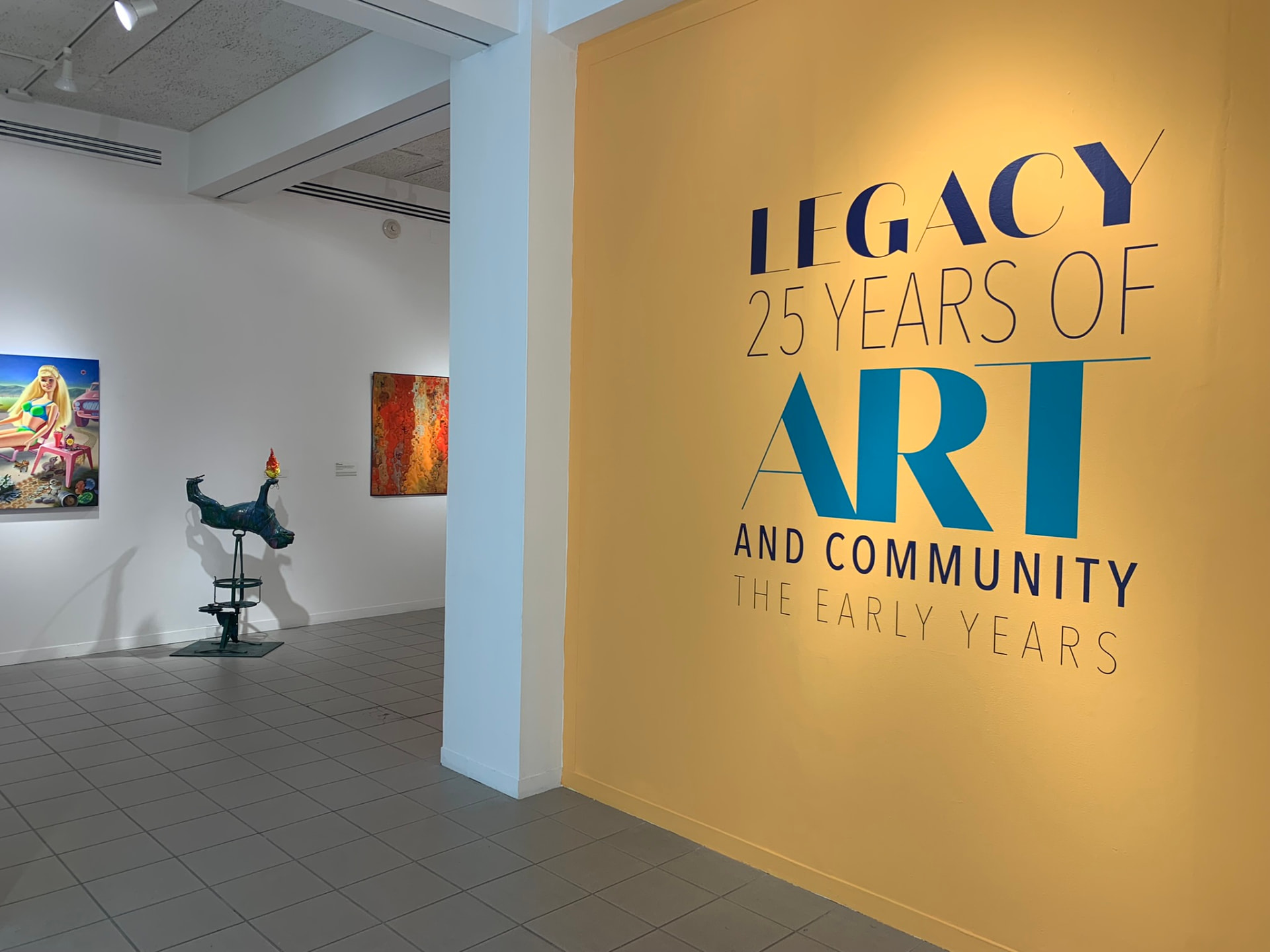 Installation view of Legacy: 25 Years of Art and Community — The Early Years at Oceanside Museum of Art